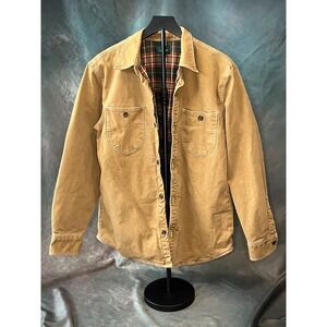 J.Crew Roasted Cider Flannel‑Lined Duck Canvas Shirt‑Jacket Men's M (Pockets x4)